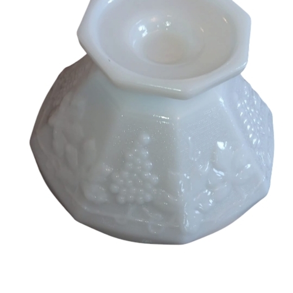 White Milk Glass Compote and Divided Dish - Picture 16 of 16